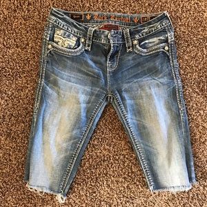 Rock Revival skinny jeans that I cut! Knee length